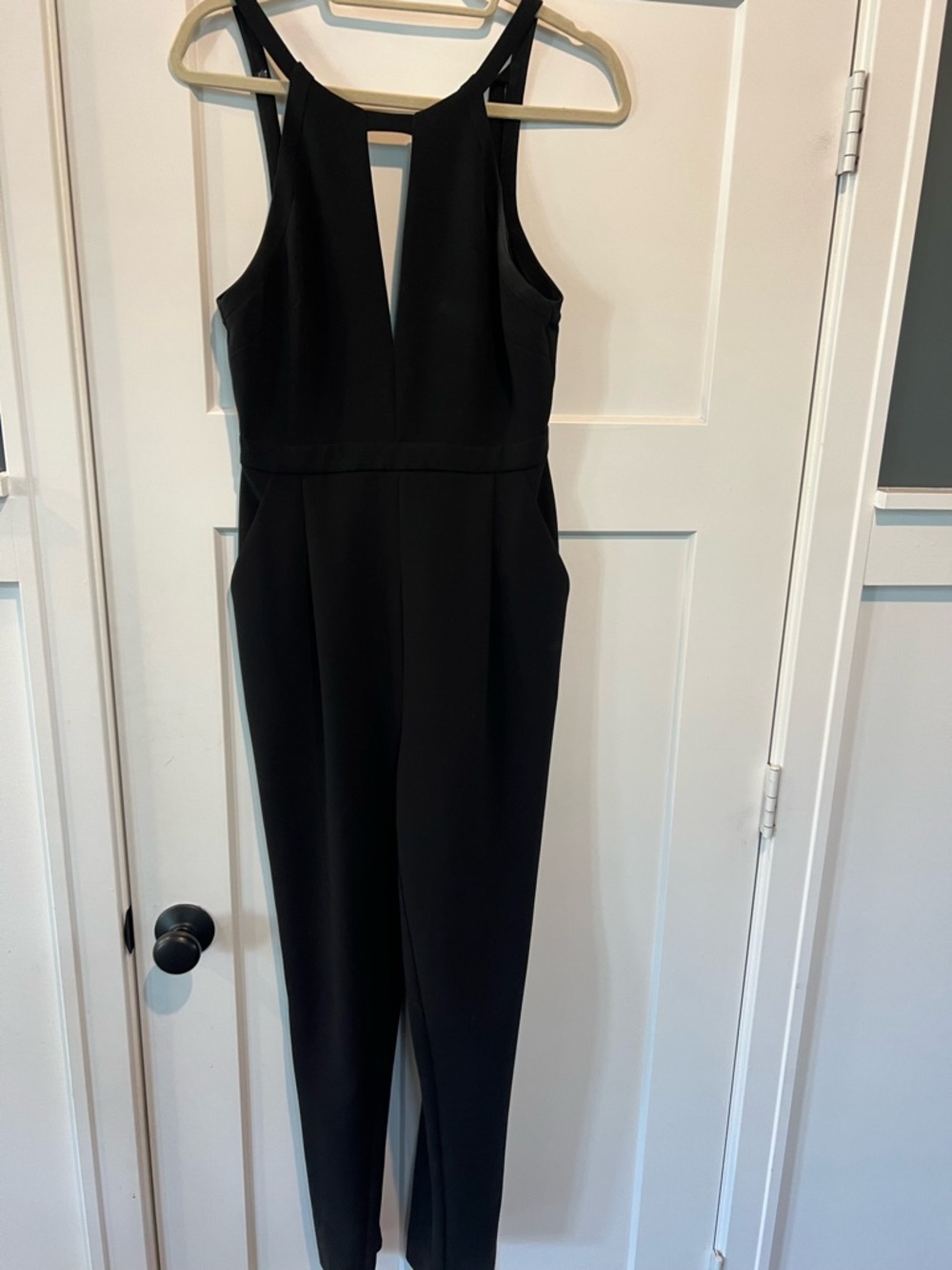 BCBGMaxAzria Black Halter-Neck Jumpsuit
